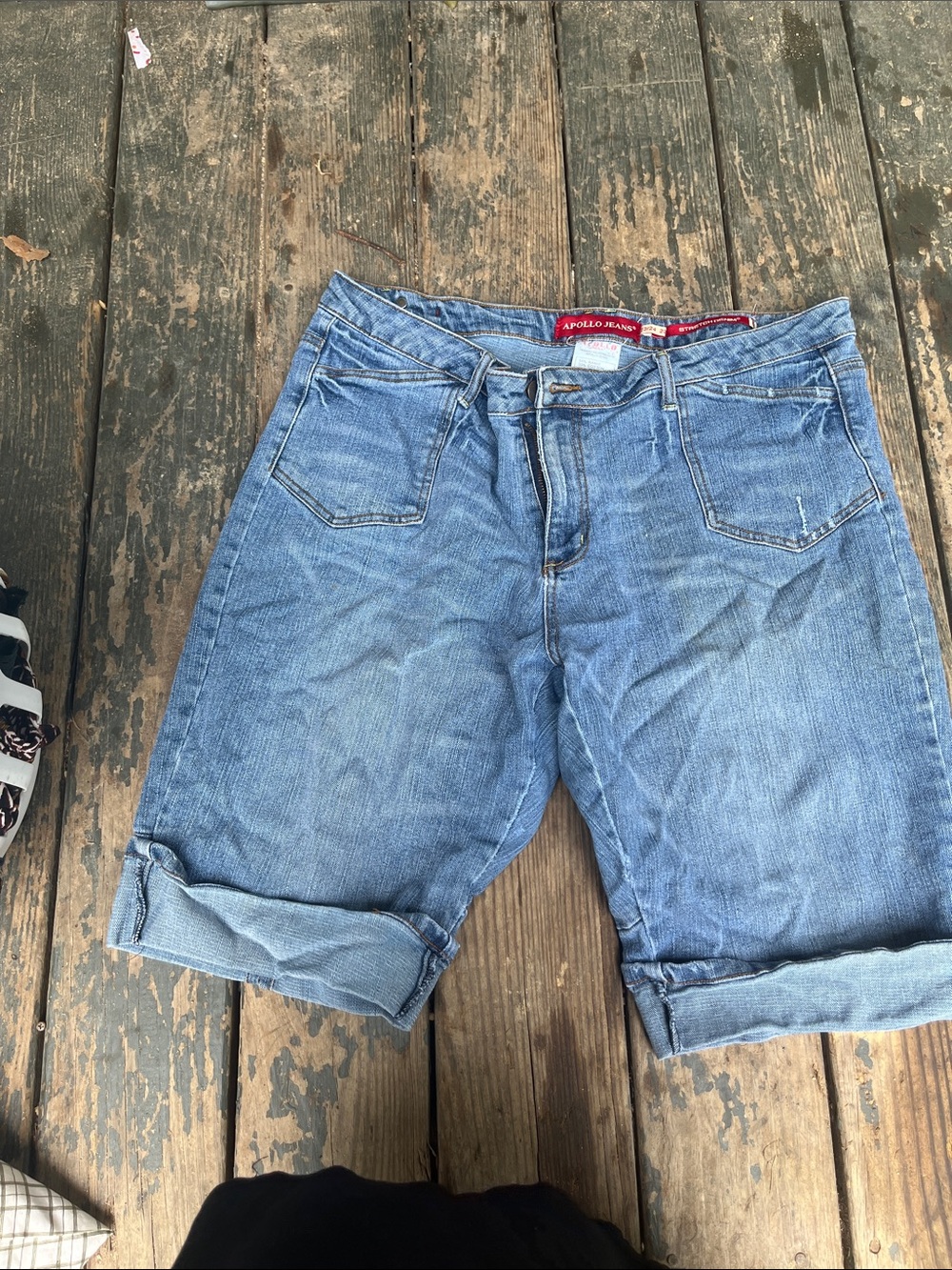 Apollo Jeans Blue Rolled Cuff Denim Shorts